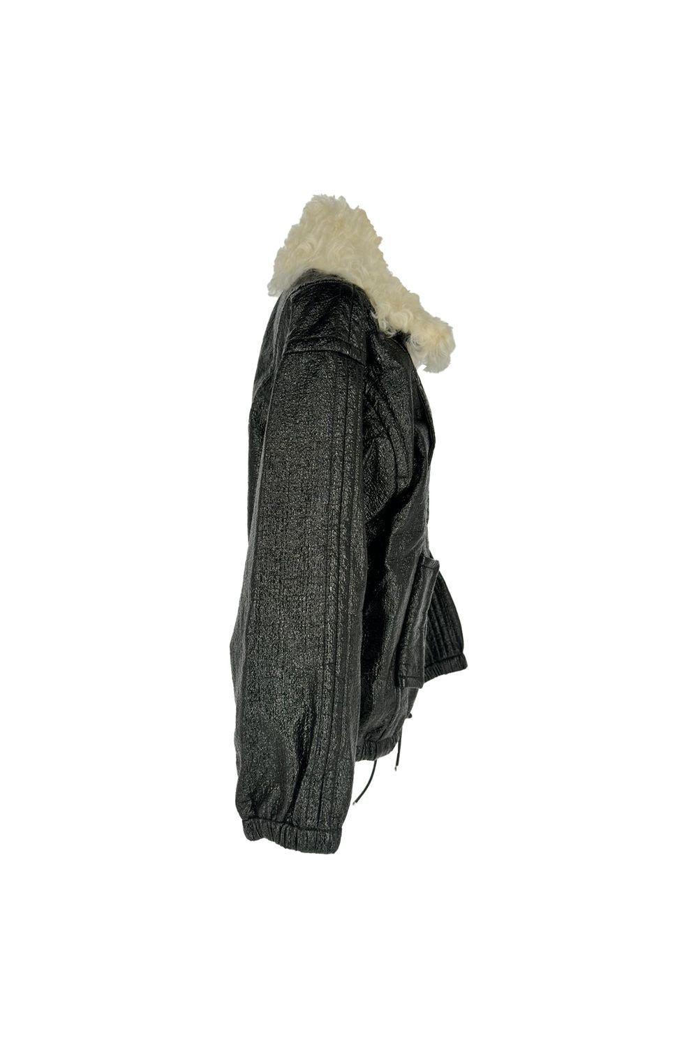 Gucci Coated Fabric Bomber Jacket with Detachable Collar in Black Cotton