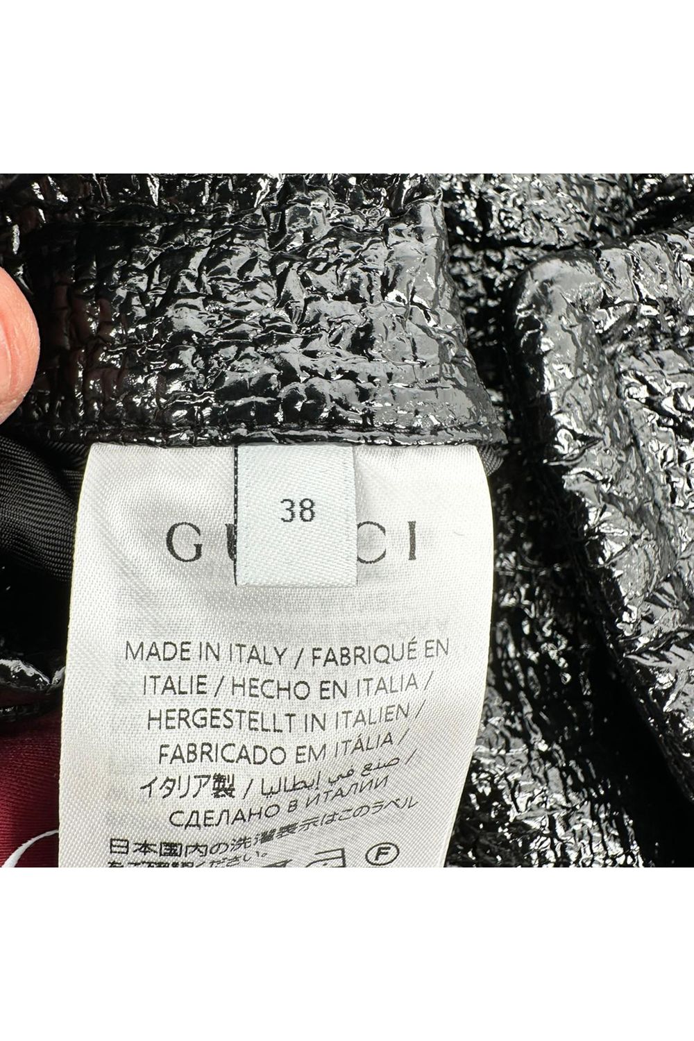 Gucci Coated Fabric Bomber Jacket with Detachable Collar in Black Cotton