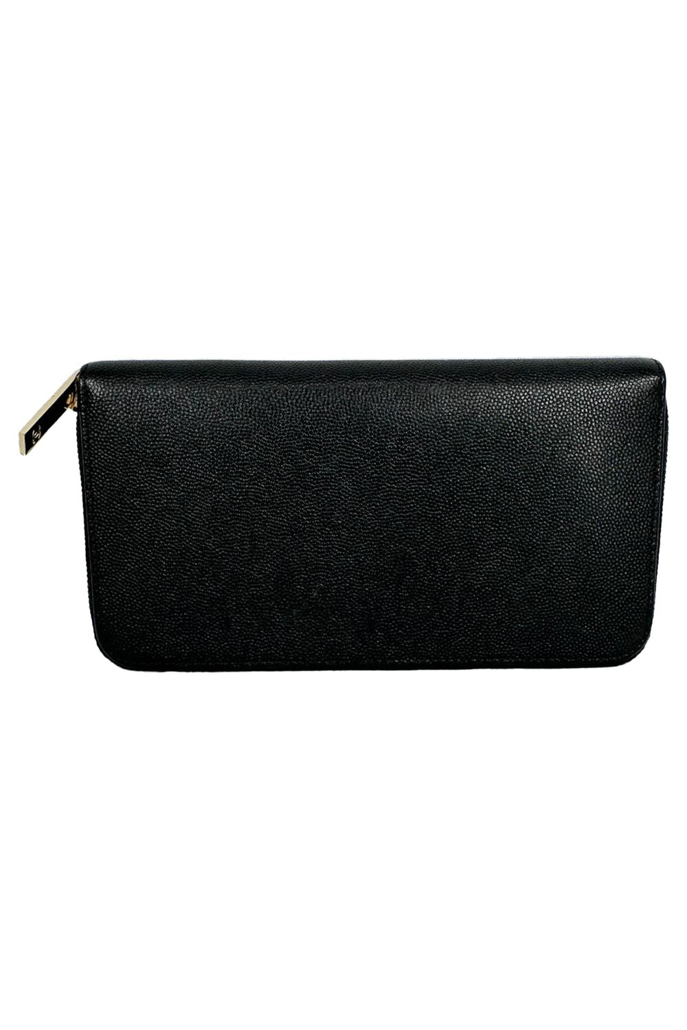  Chanel Timeless CC Zipped Long Wallet in Black Caviar Leather