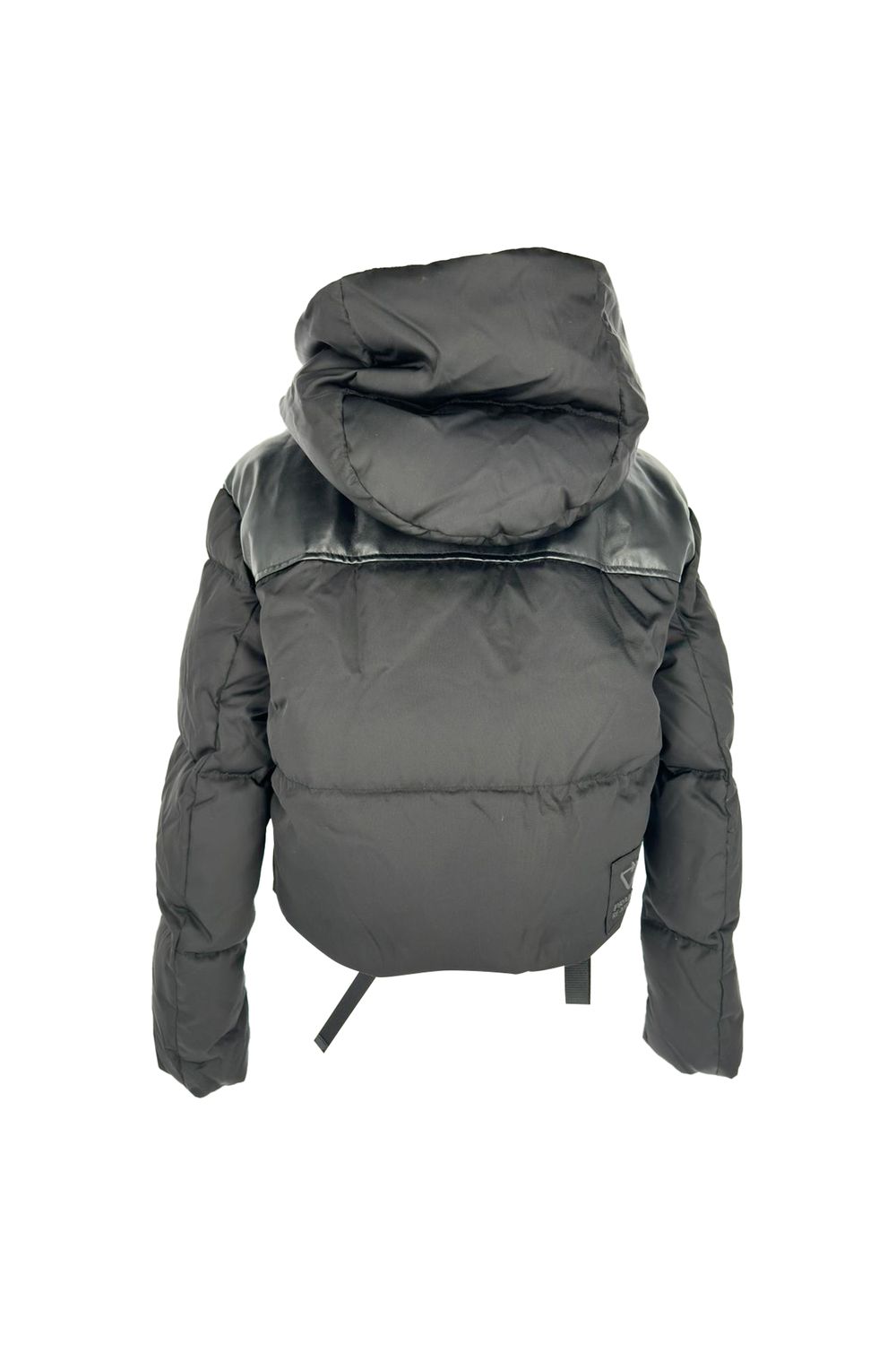 Prada Re-Nylon Cropped Down Jacket in Black Polyamide