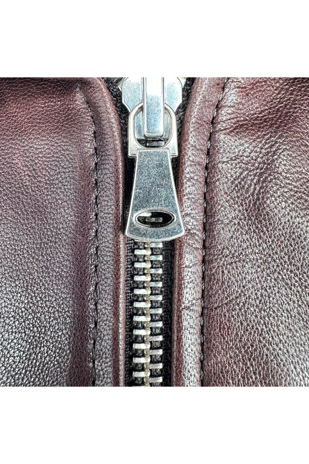  Nour Hammour Zip-Up Jacket in Brown Lambskin Leather