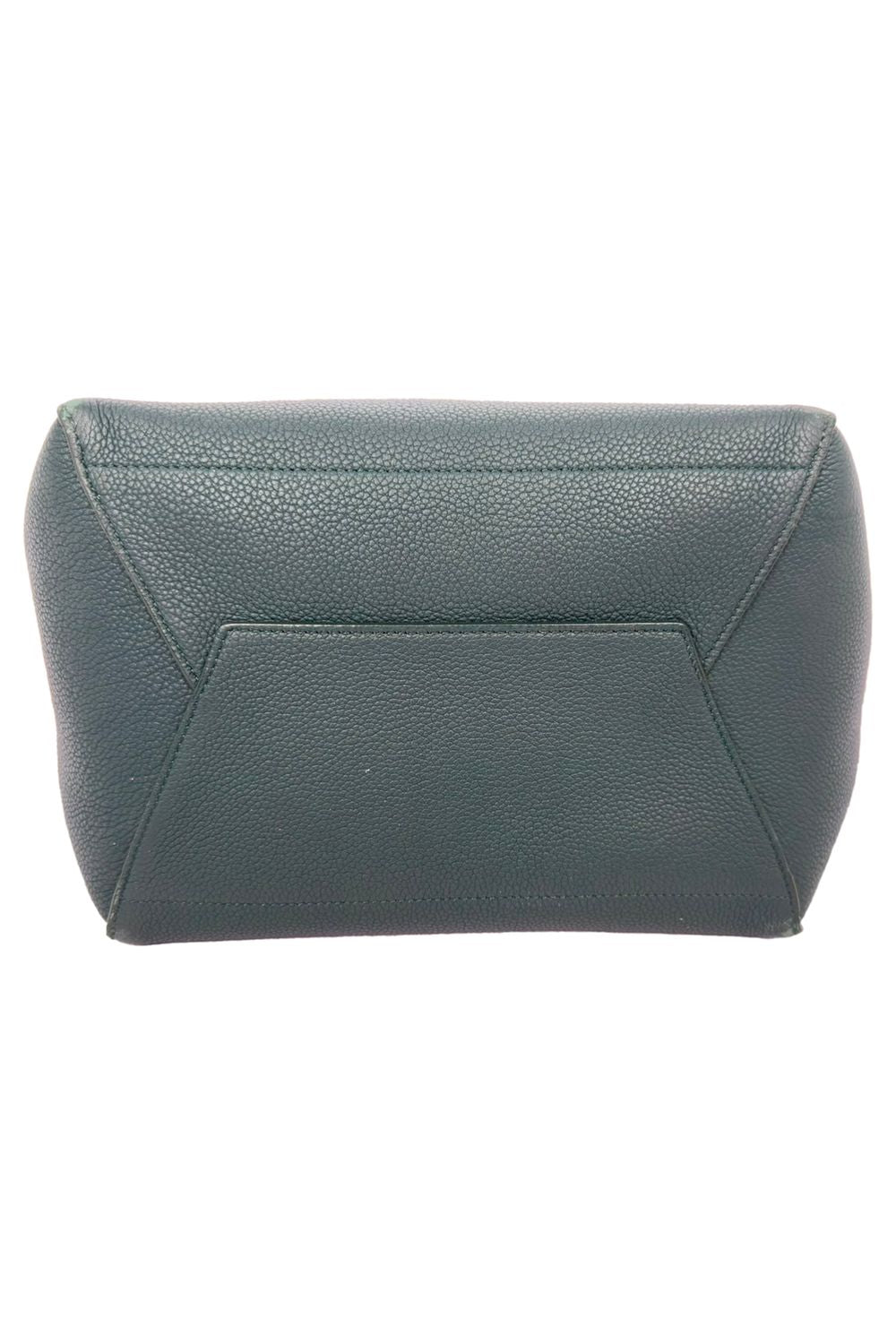 Celine Medium Sangle Bucket Bag in Green Leather