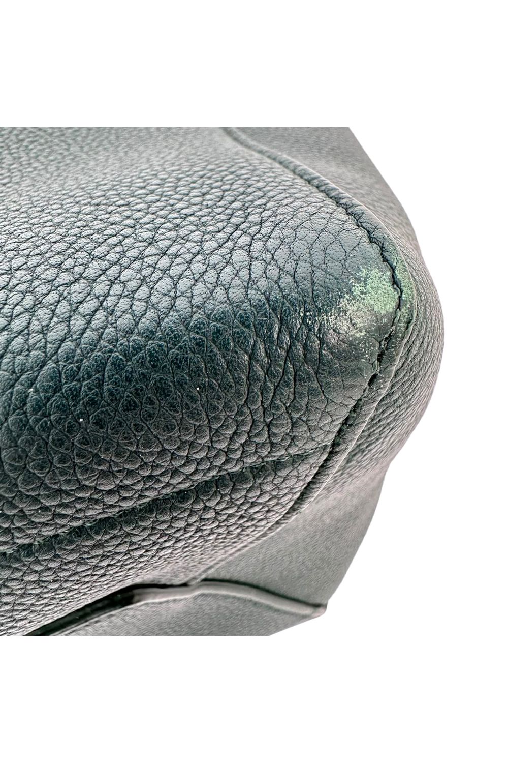 Celine Medium Sangle Bucket Bag in Green Leather