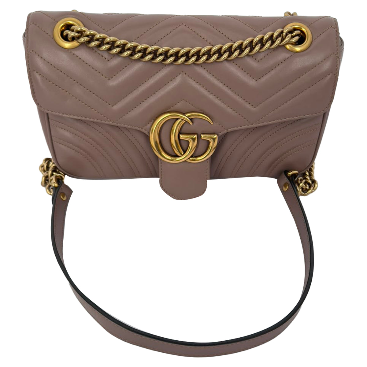 Gucci Medium GG Marmont Crossbody Bag in Tan Leather