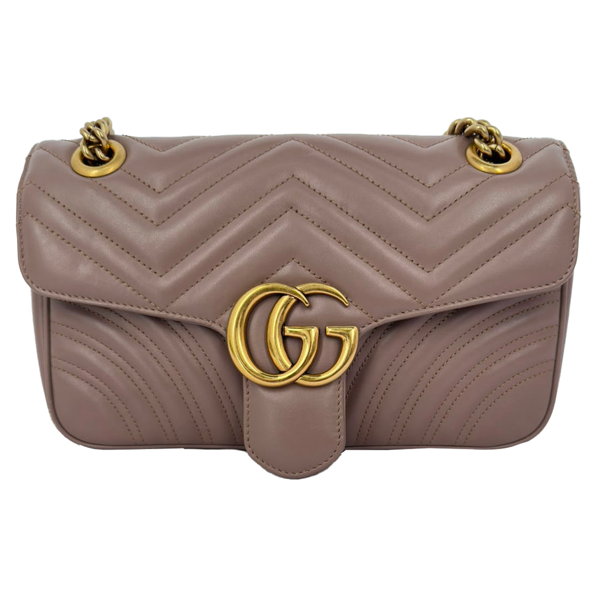 Gucci Medium GG Marmont Crossbody Bag in Tan Leather