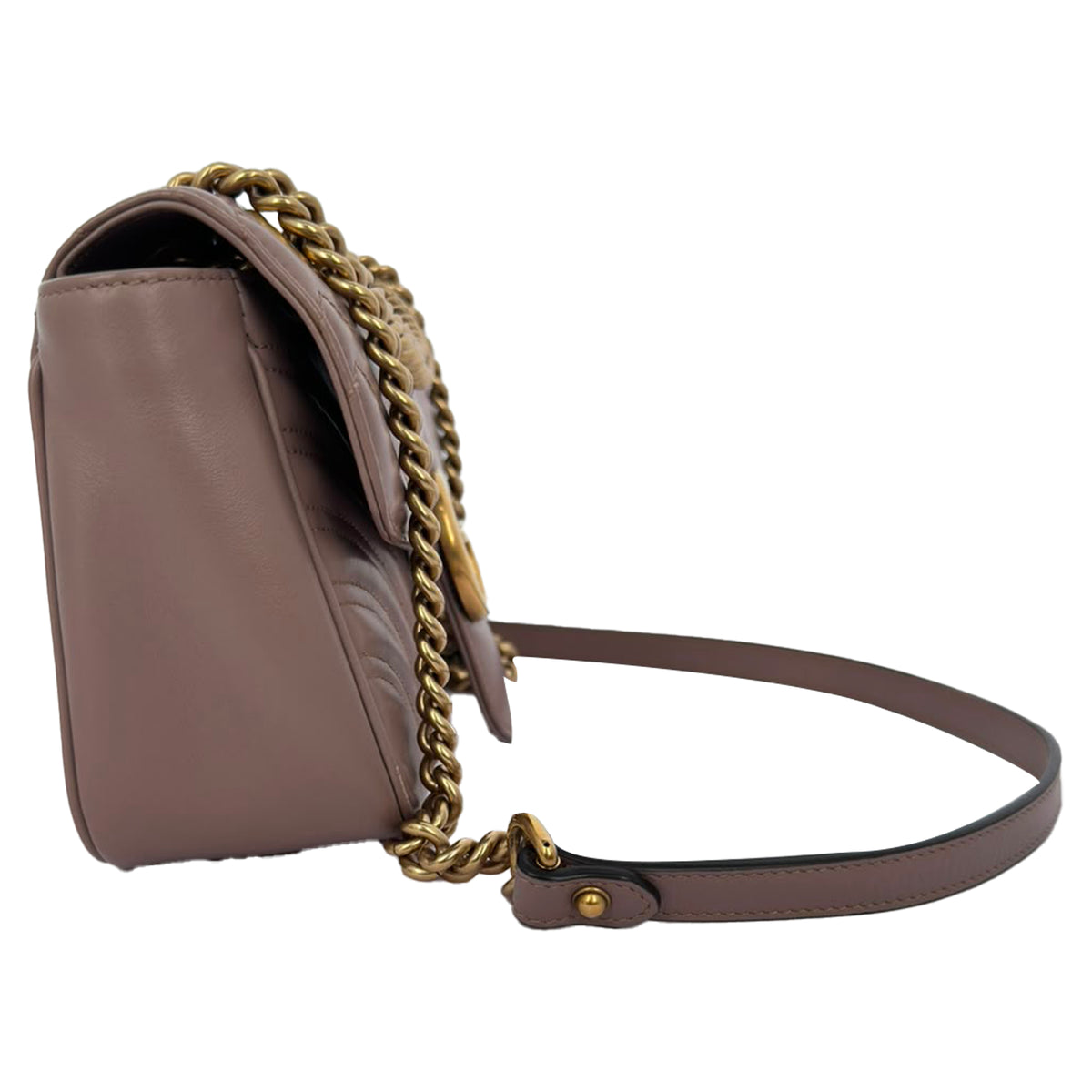 Gucci Medium GG Marmont Crossbody Bag in Tan Leather