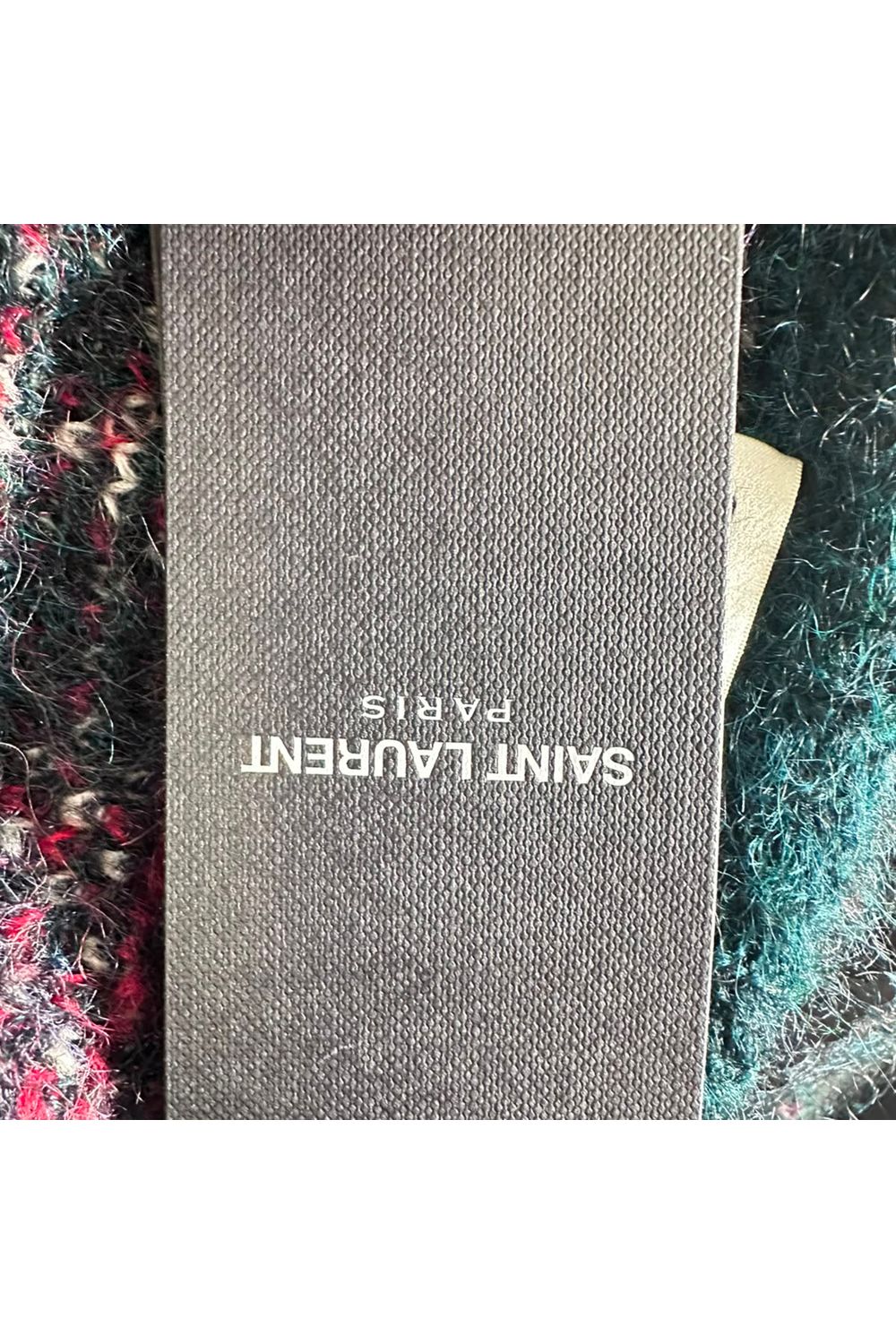  Saint Laurent Sequined Tartan Sweater in Multicolor Mohair Wool