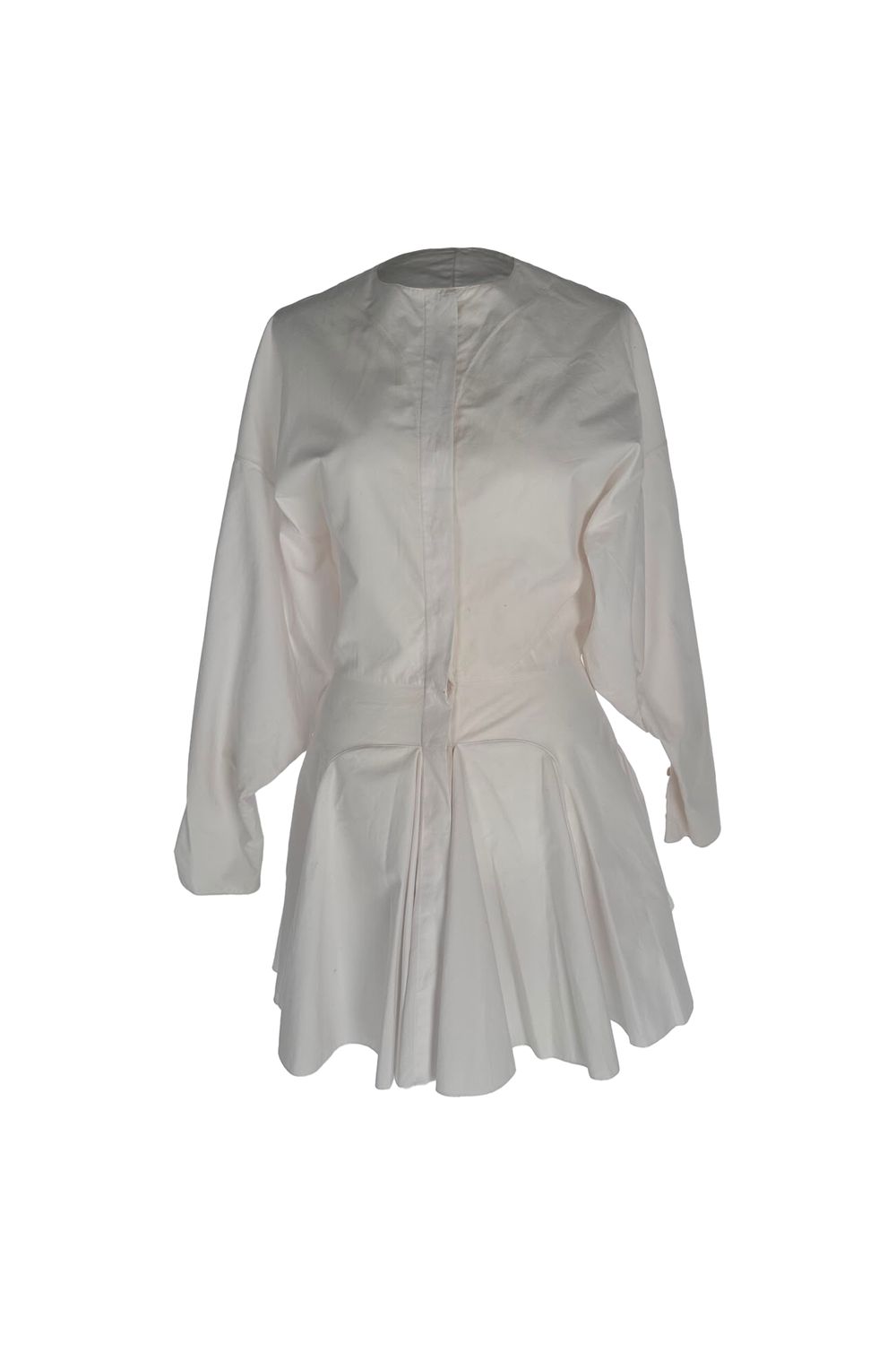 Alaïa Longsleeve A-Line Mini Dress in White Cotton