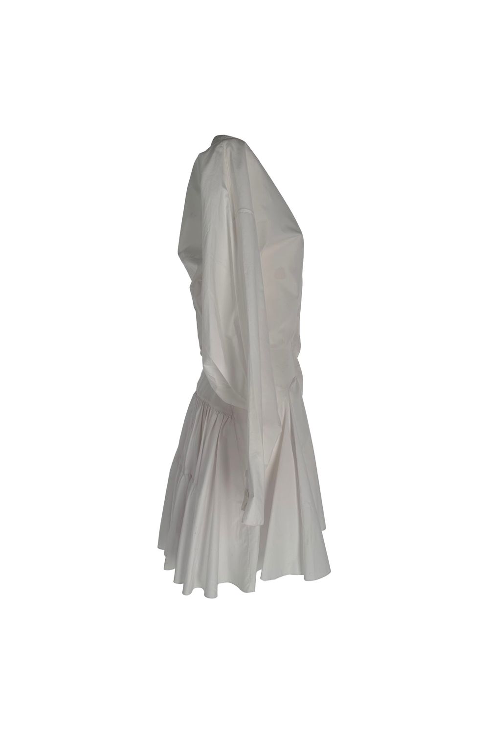 Alaïa Longsleeve A-Line Mini Dress in White Cotton
