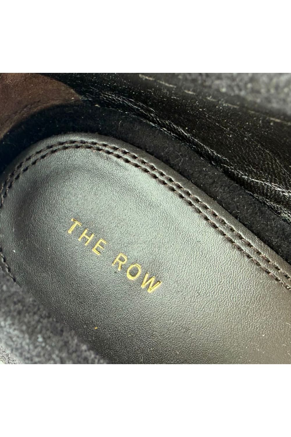 The Row Ruth Loafers in Black Suede