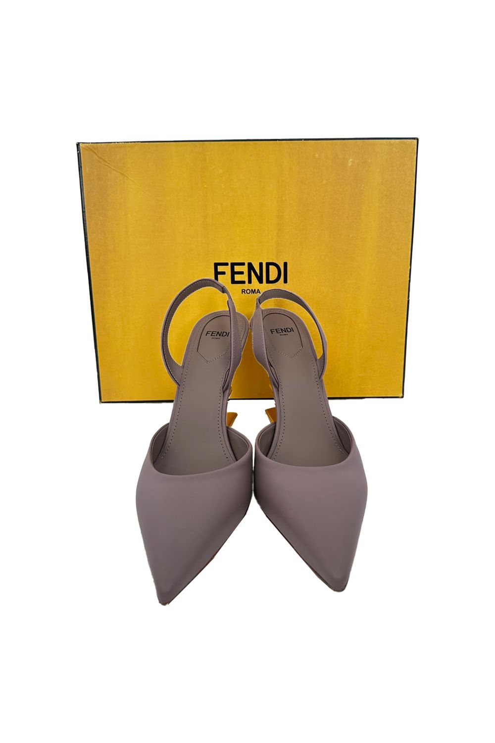  Fendi Fendi First Slingback Pumps in Beige Calf Leather