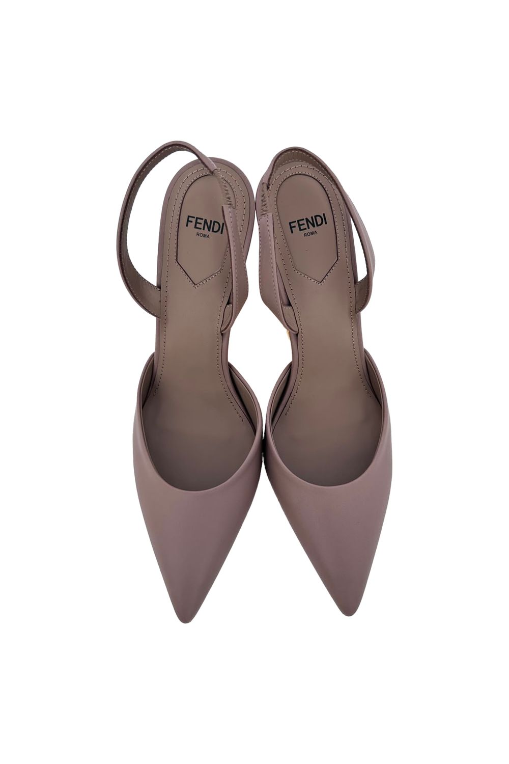  Fendi Fendi First Slingback Pumps in Beige Calf Leather