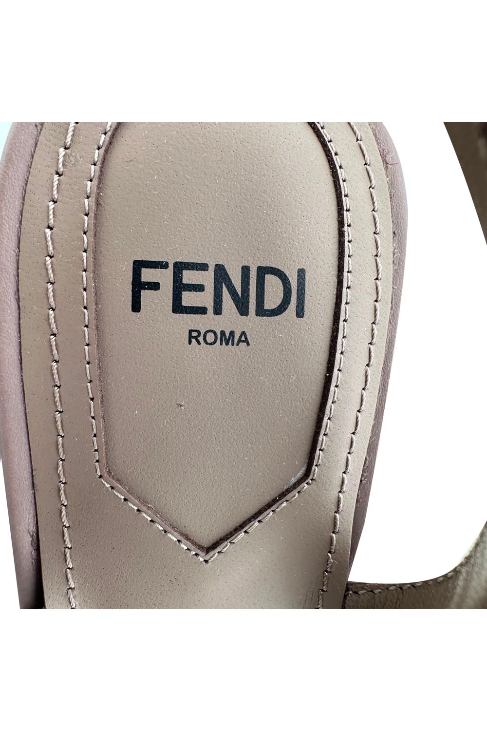  Fendi Fendi First Slingback Pumps in Beige Calf Leather