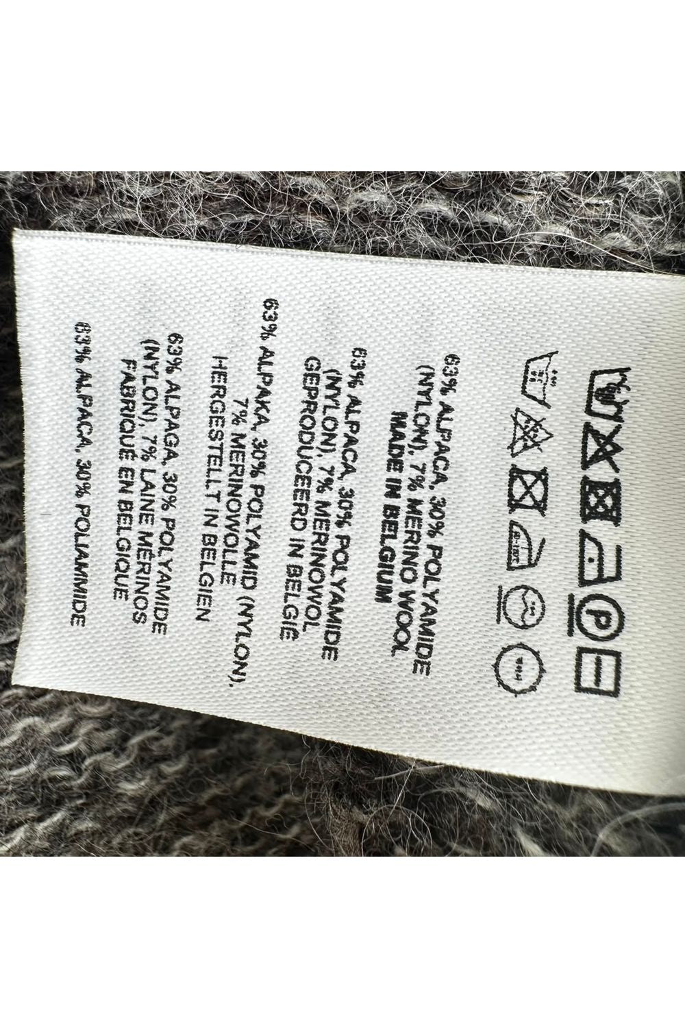 Dries Van Noten Long Cardigan in Grey Alpaca Wool