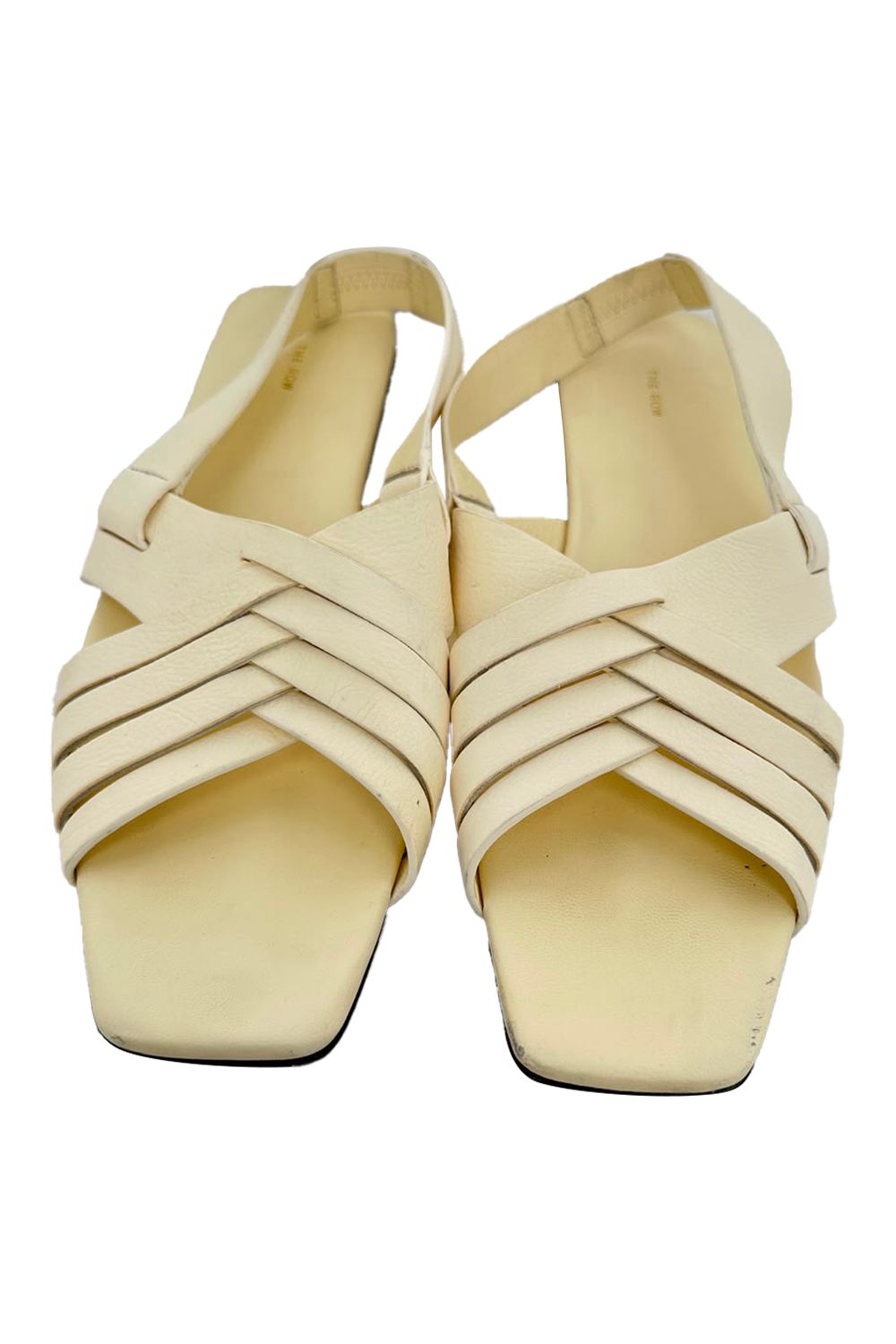  The Row Meera Leather Sandals in Cream Leather