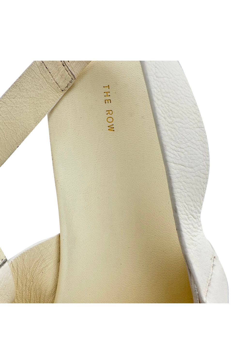  The Row Meera Leather Sandals in Cream Leather