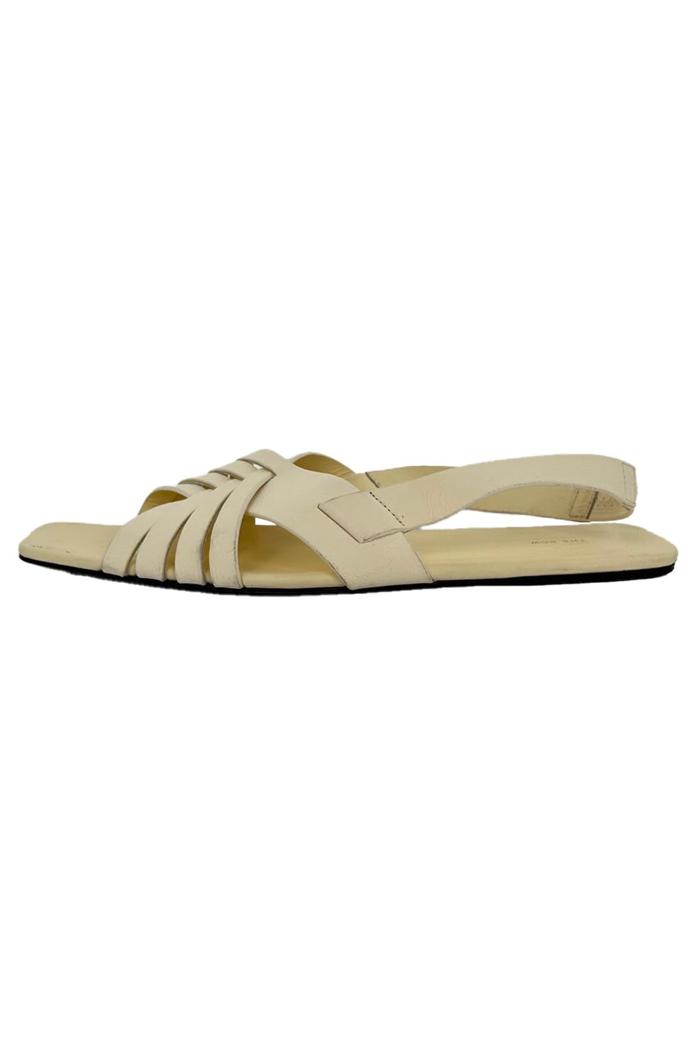  The Row Meera Leather Sandals in Cream Leather