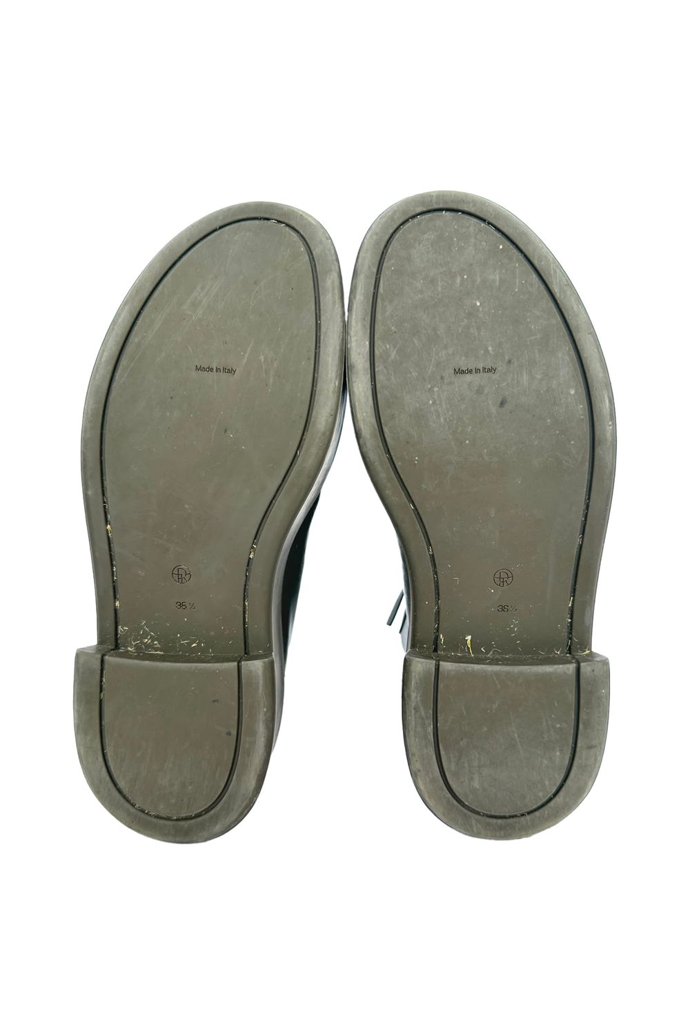 The Row Zipped Boot in Olive Green Leather