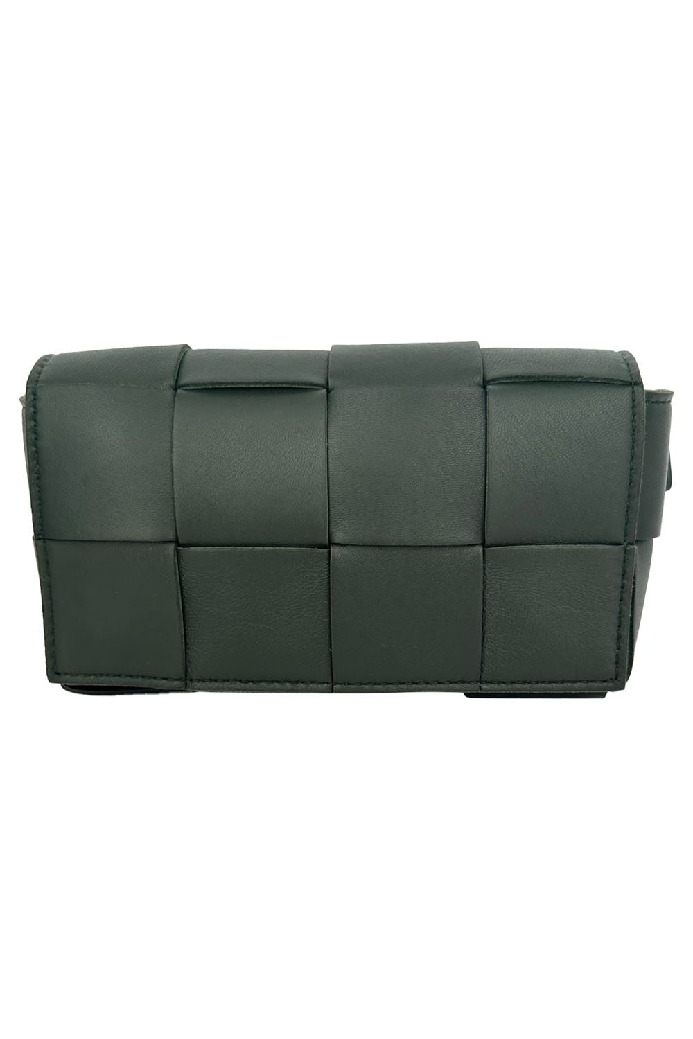 Bottega Veneta Intrecciato Cassette Bag in Green Leather