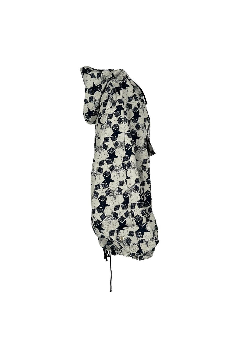  Dior Star Motif Hooded Anorak Jacket in Navy Blue Polyester
