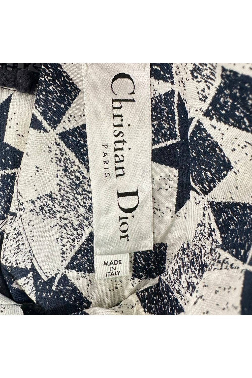  Dior Star Motif Hooded Anorak Jacket in Navy Blue Polyester