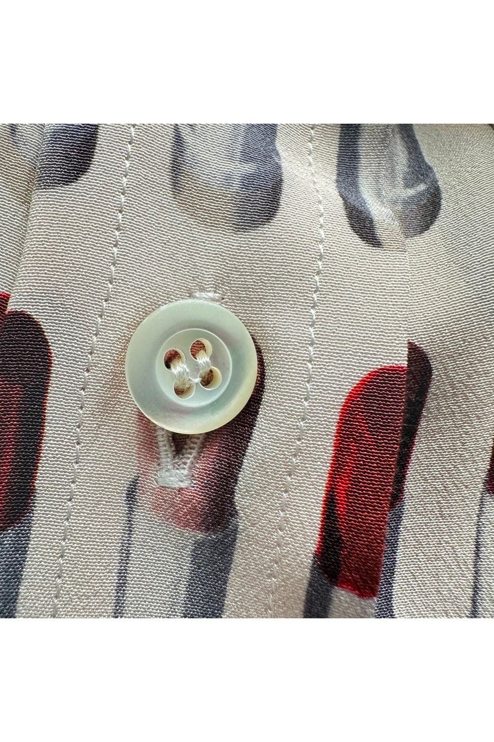 Prada Lipstick-Print Button-Down Shirt in Multicolor Silk