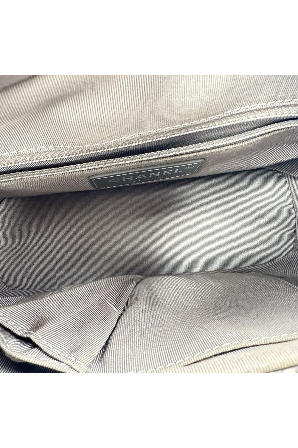 Chanel Small Gabrielle Hobo Bag in Grey Leather