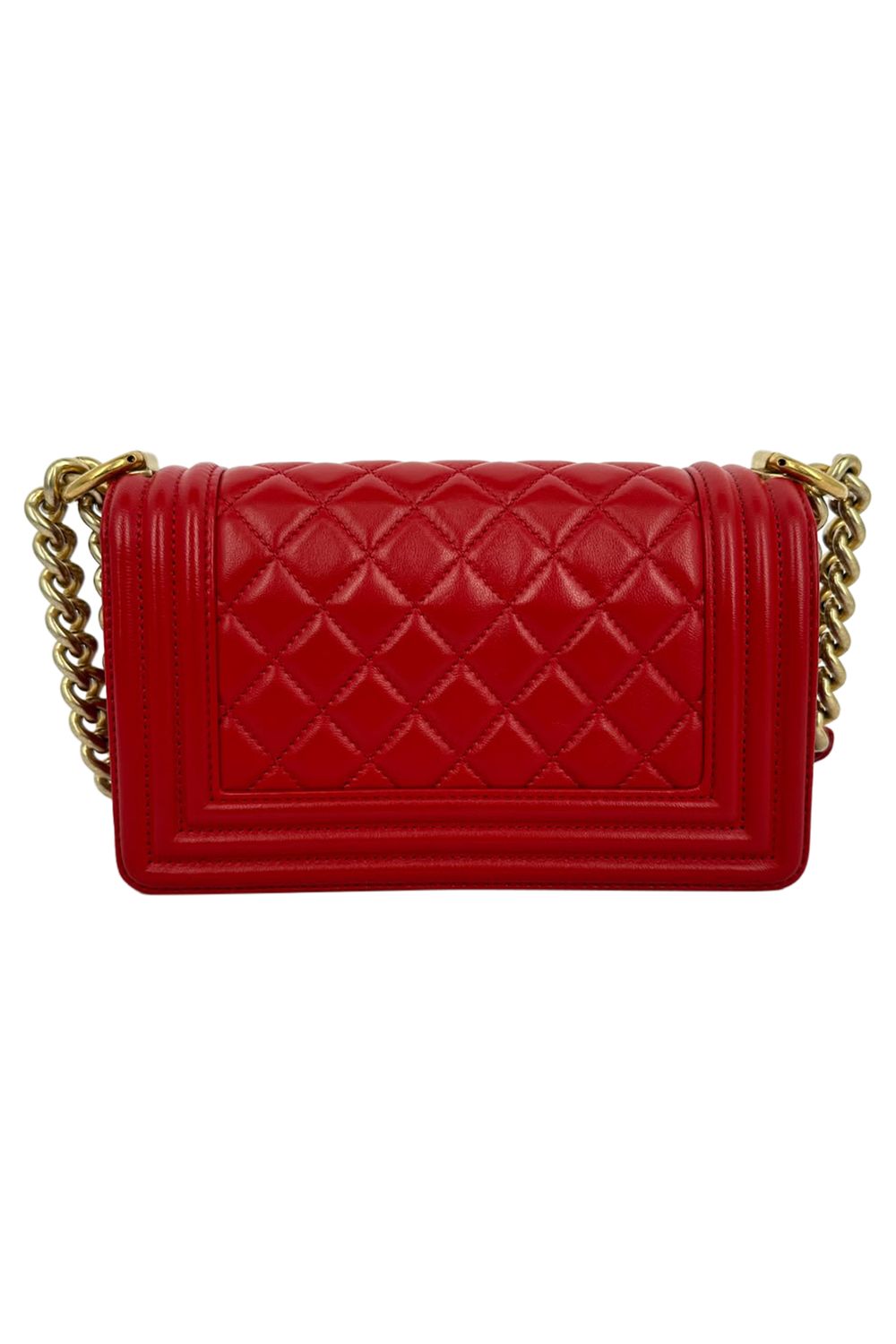 Chanel Le Boy Shoulder Bag in Red Leather