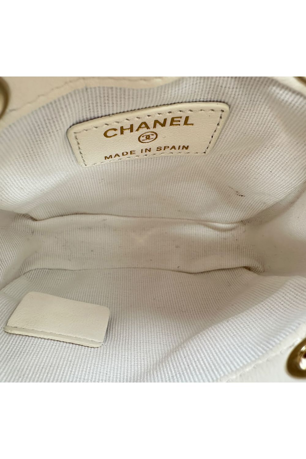 Chanel Quilted Mini Square Clutch in Ivory Leather
