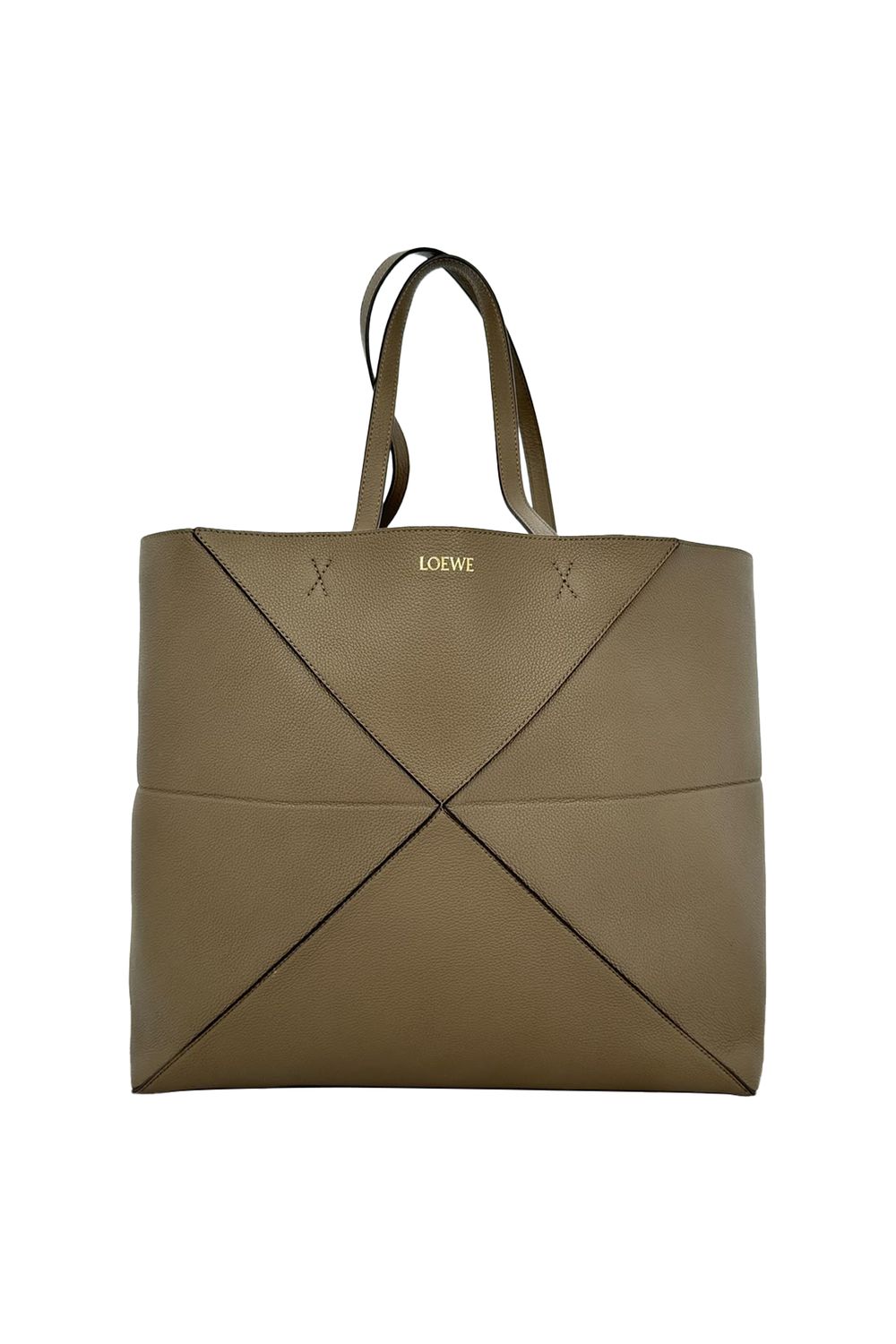 Loewe Medium Puzzle Fold Horizontal Tote Bag in Brown Leather