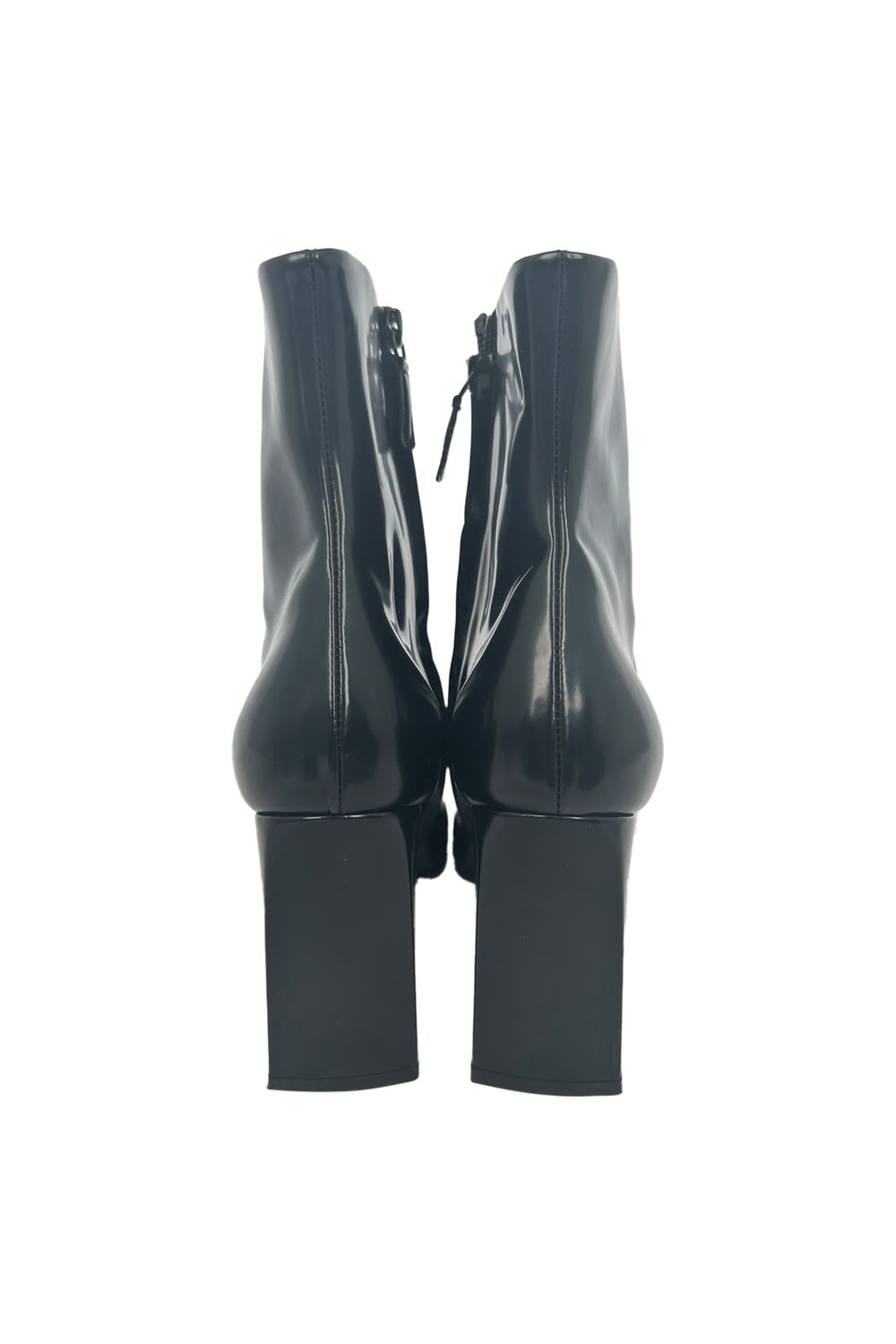 Balenciaga Pointed Toe Zip Ankle Boots in Black Leather