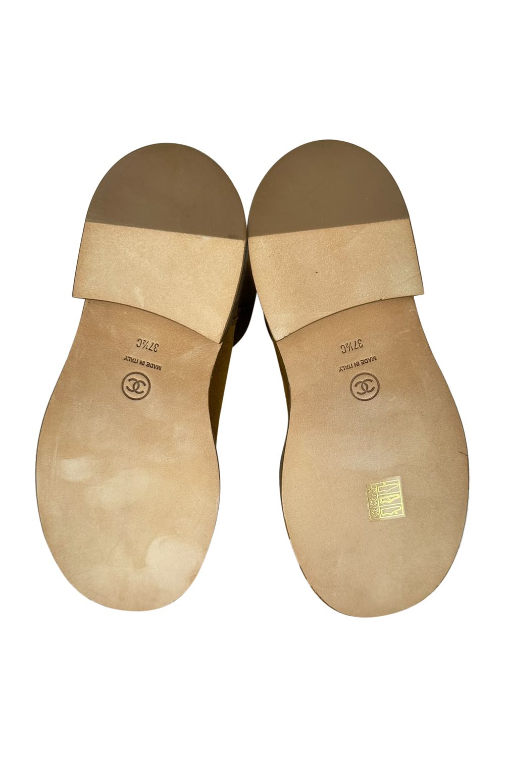 Chanel Interlocking CC Logo Mid-Calf Riding Boots in Camel Suede 