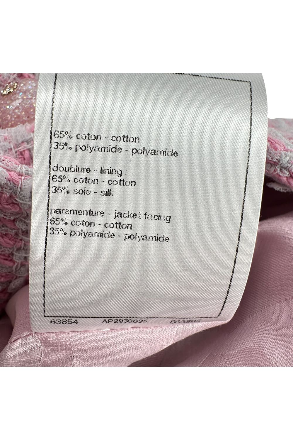 Chanel Tweed Jacket in Pink Cotton