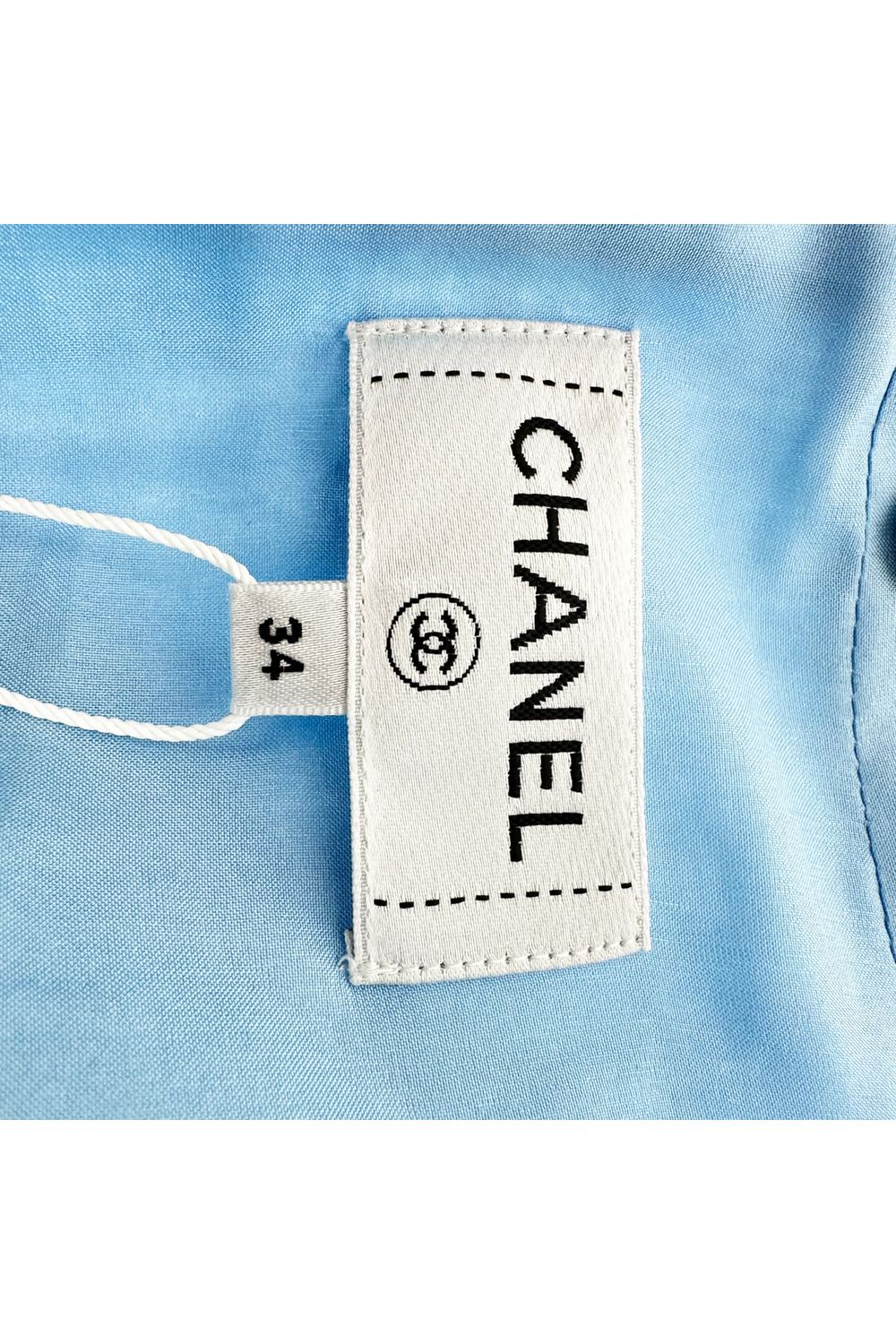 Chanel Tweed Mini Skirt in Light Blue Wool
