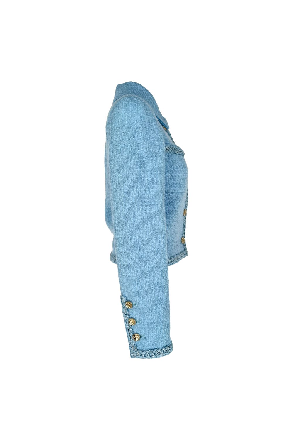 Chanel Tweed Jacket in Light Blue Wool