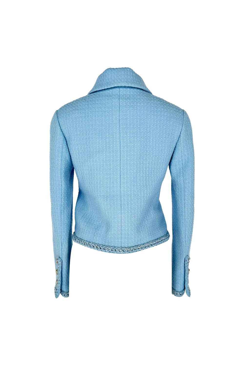 Chanel Tweed Jacket in Light Blue Wool