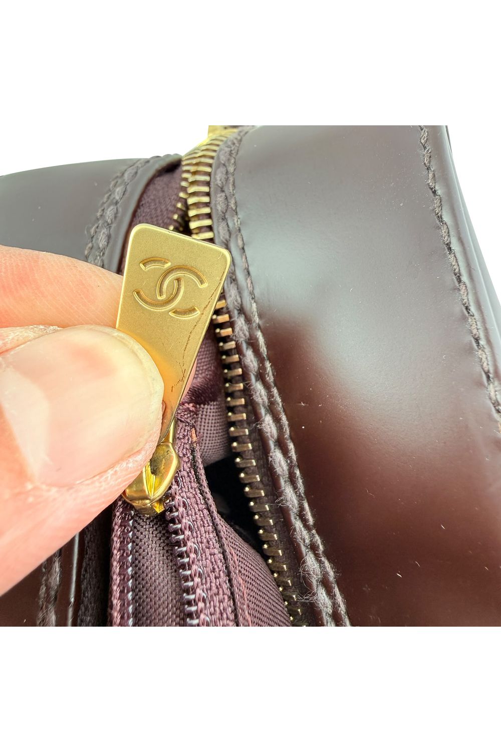 Chanel Wild Stitch Top Handle Handbag in Brown Leather