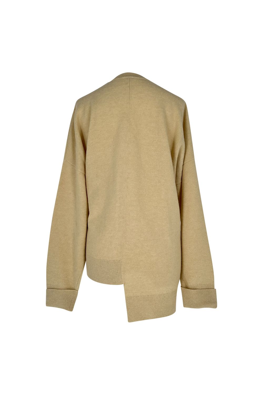 Loewe Asymmetric Deer Sweater in Beige Wool