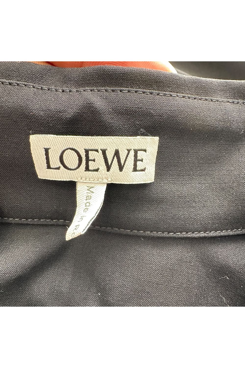 Loewe Button Down Mini Dress in Black Wool