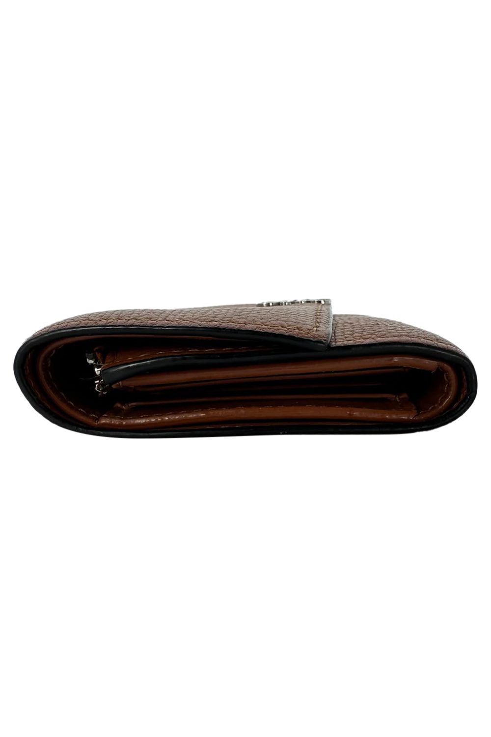  Loewe Anagram Small Vertical Wallet in Brown Calfskin Leather