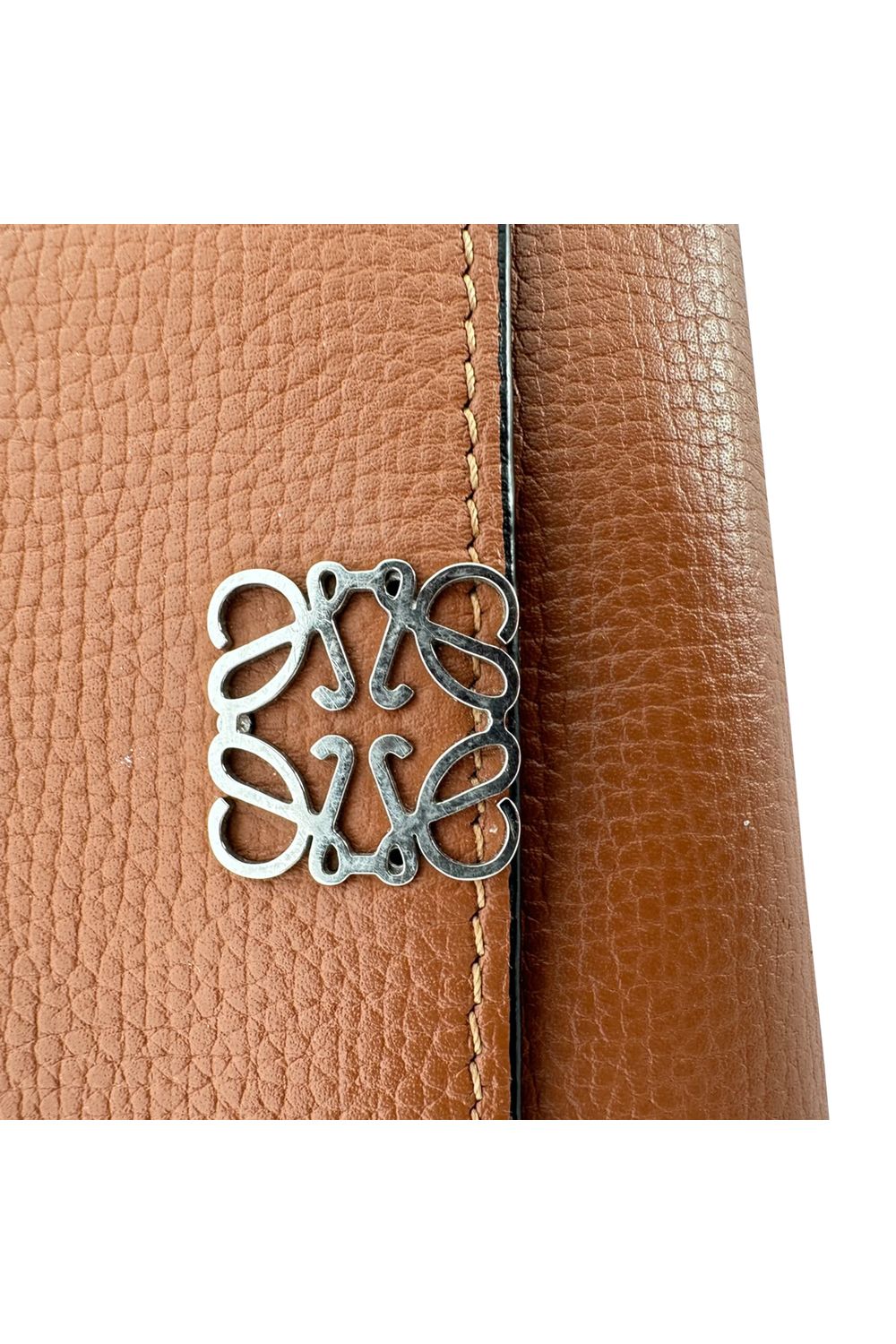 Loewe Anagram Small Vertical Wallet in Brown Calfskin Leather