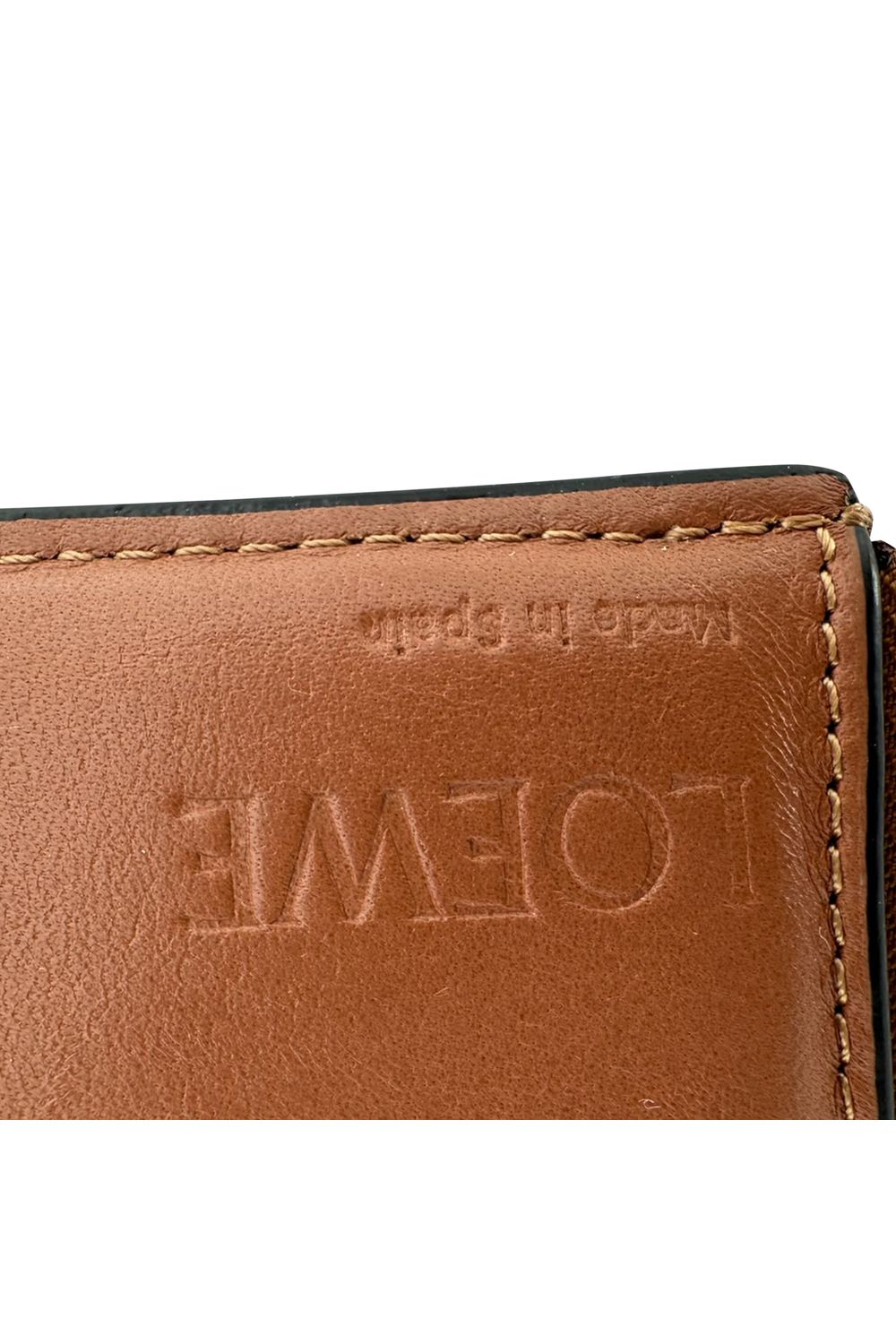 Loewe Anagram Small Vertical Wallet in Brown Calfskin Leather