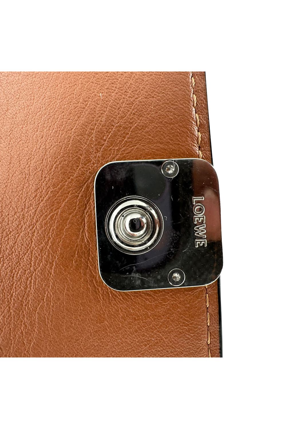 Loewe Anagram Small Vertical Wallet in Brown Calfskin Leather