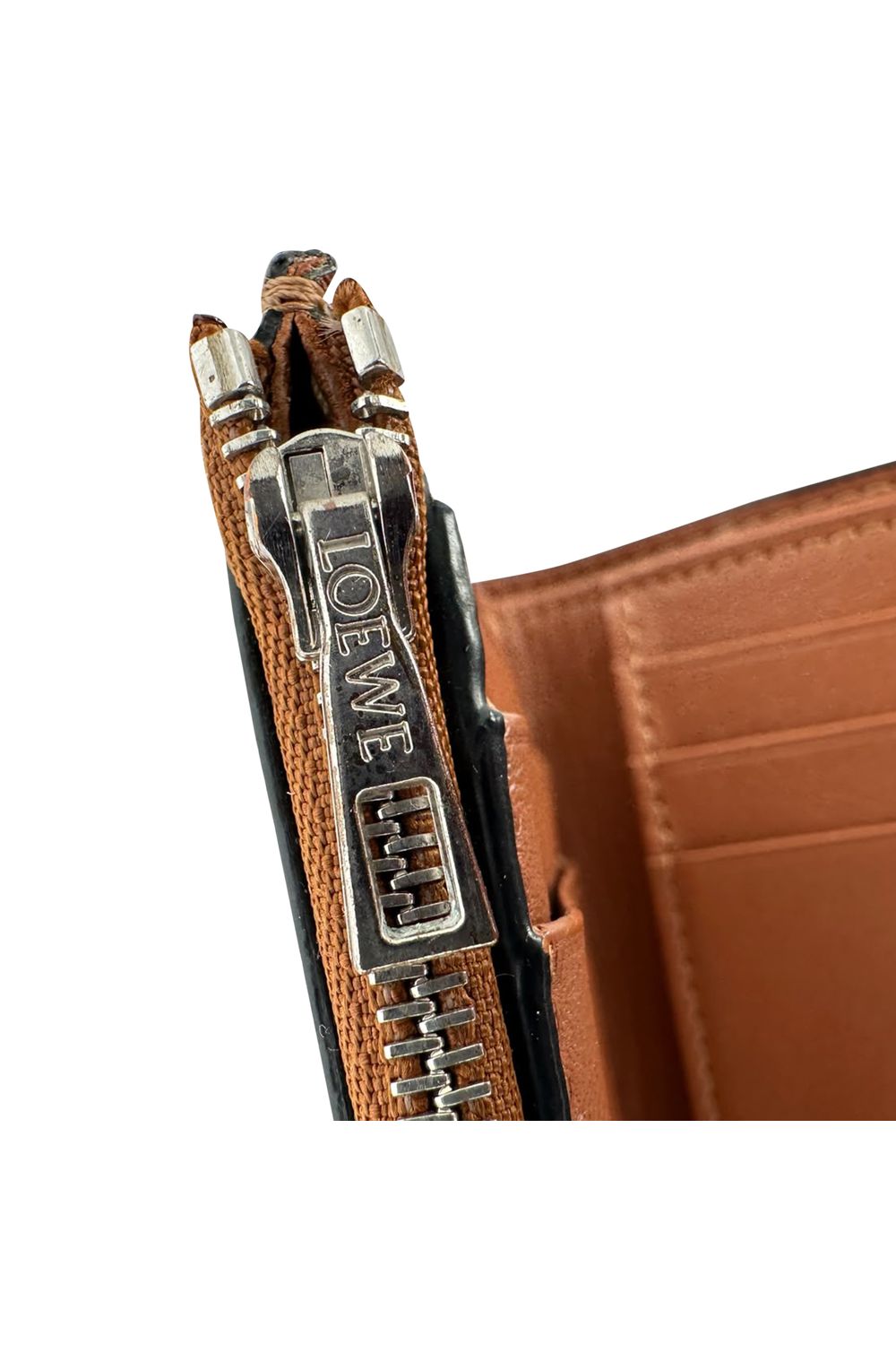 Loewe Anagram Small Vertical Wallet in Brown Calfskin Leather