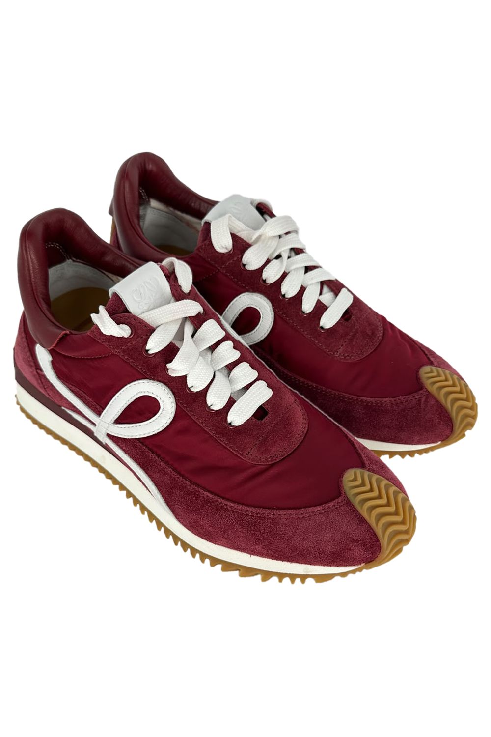  Loewe Flow Runner Sneakers in Burgundy Suede 