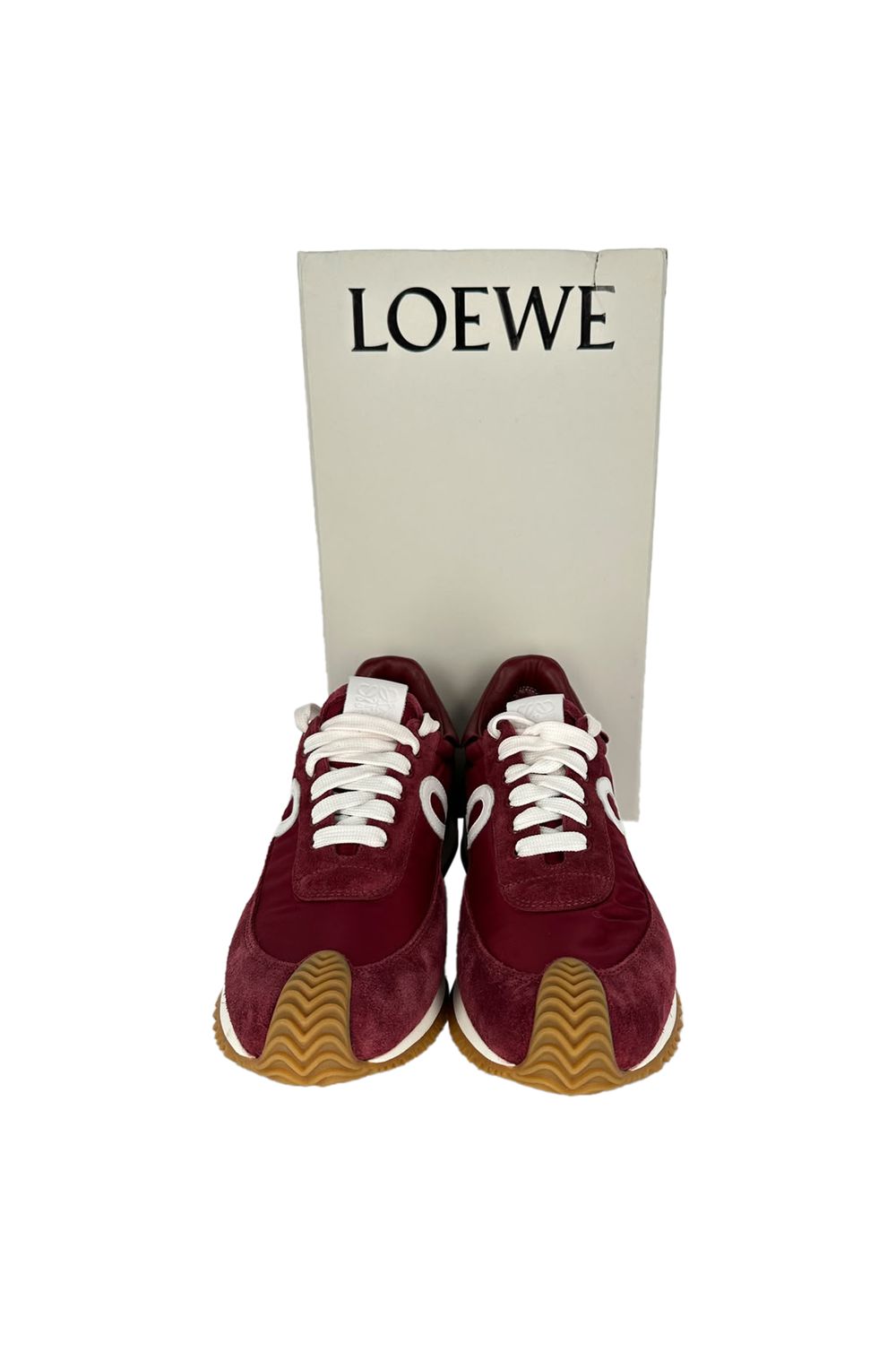  Loewe Flow Runner Sneakers in Burgundy Suede 
