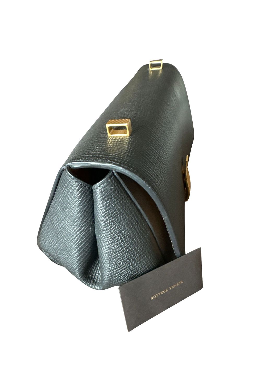 Bottega Veneta The Angle Bag in Black Calfskin Leather