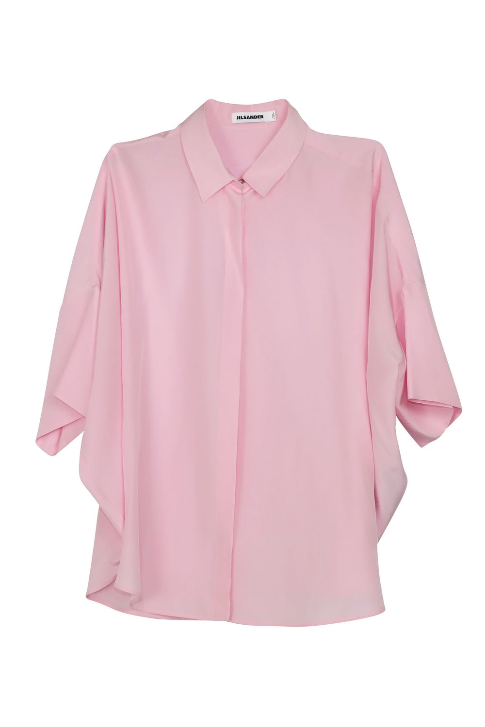 Jil Sander Crepe de Chine Shirt in Pink Silk