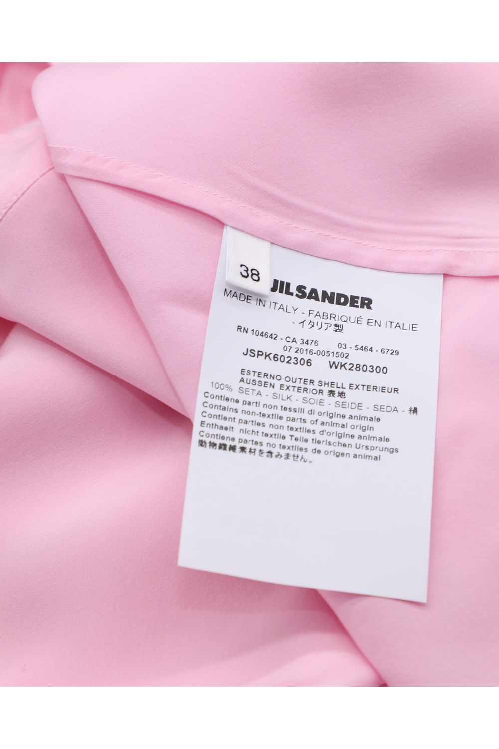 Jil Sander Crepe de Chine Shirt in Pink Silk