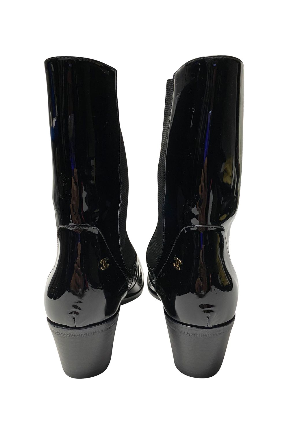 Chanel Boots in Black Patent